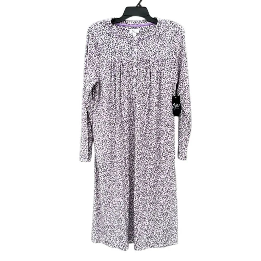 Women’s Knit Velour Long Sleeve Ballet Nightgown Pajama Lounge Size M